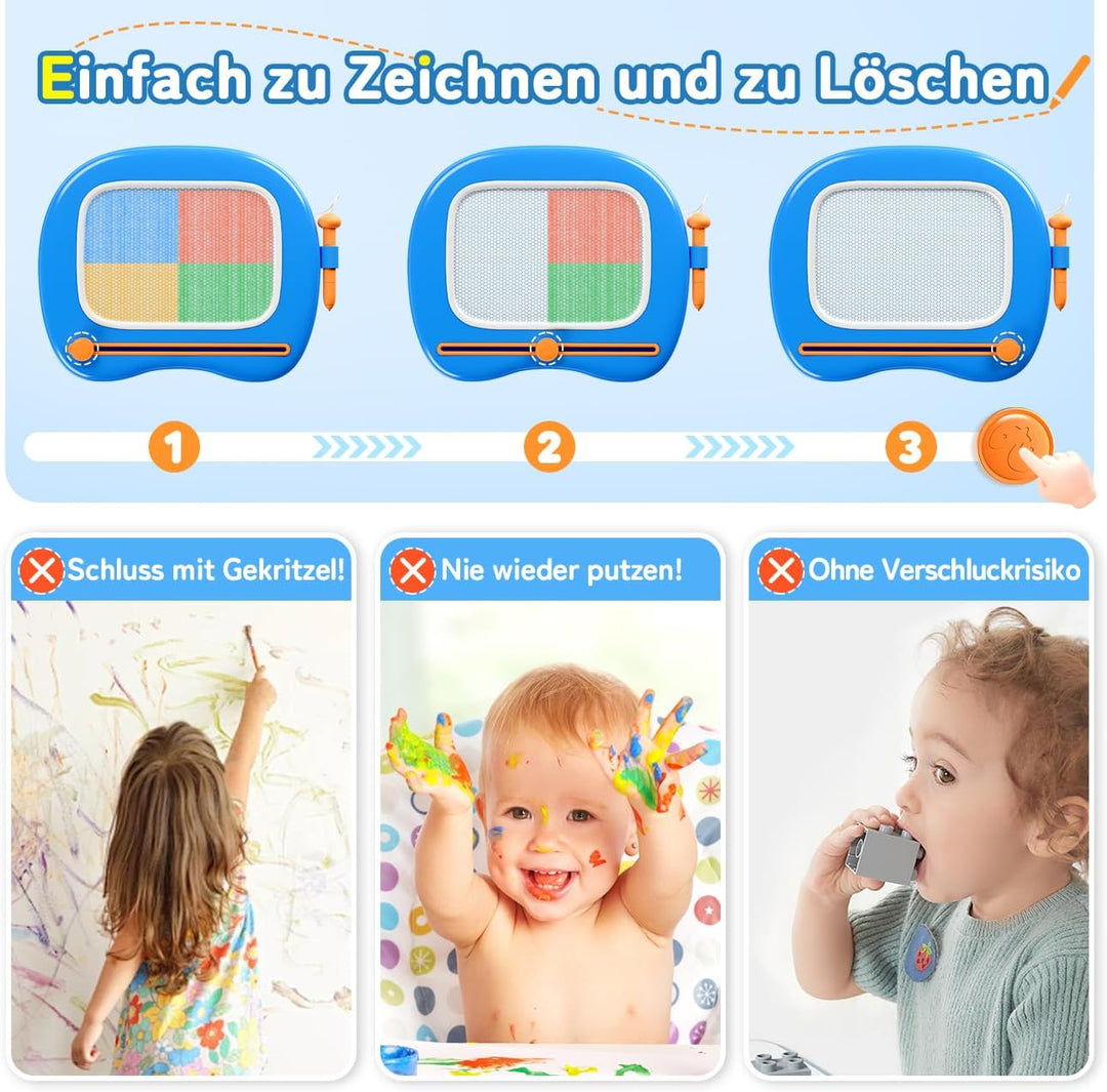 Maltafel Zaubertafel ab 1 jahr, bunte Magnetische Zeichentafel mit 4 Beine, pädagogische Spielzeug f