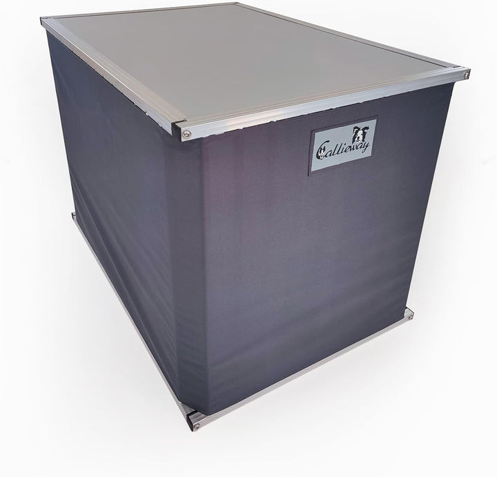 Callieway® ALU DOGBOX/Hundebox/ALU Hundkäfig für Büro und Daheim (nur vertikale Stäbe) (Large: 79cm