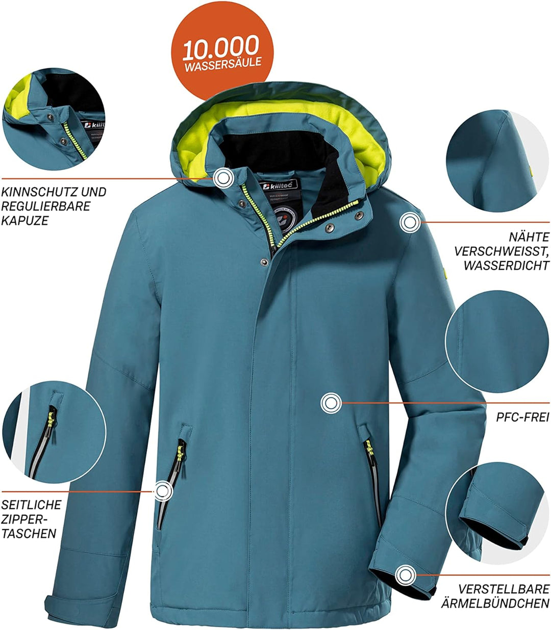 Killtec Jungen Kow 206 Bys Jckt Outdoorjacke Funktionsjacke mit Kapuze, Blau/Grau, 116 EU