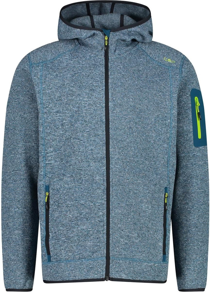 CMP Herren Herren-knit-tech-jacke mit Fester Kapuze MAN JACKET FIX HOOD 48 Rifftiefer See, 48 Riffti