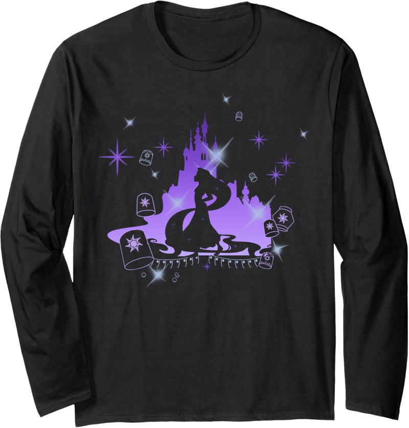 Disney Tangled Rapunzel And Lanterns Castle Silhouette Langarmshirt