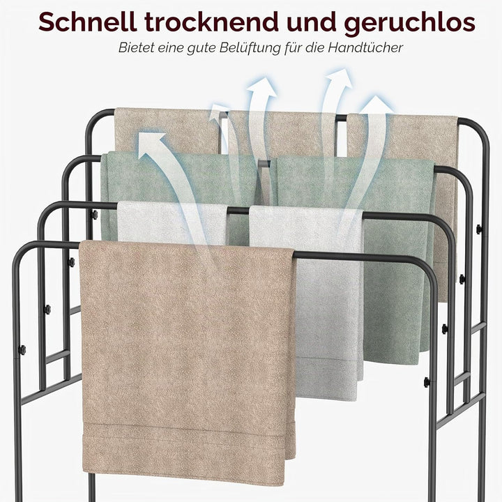 Extra grosser freistehender Handtuchhalter, 4 Etagen, Outdoor-Pool-Handtuchhalter, vielseitiger Deck