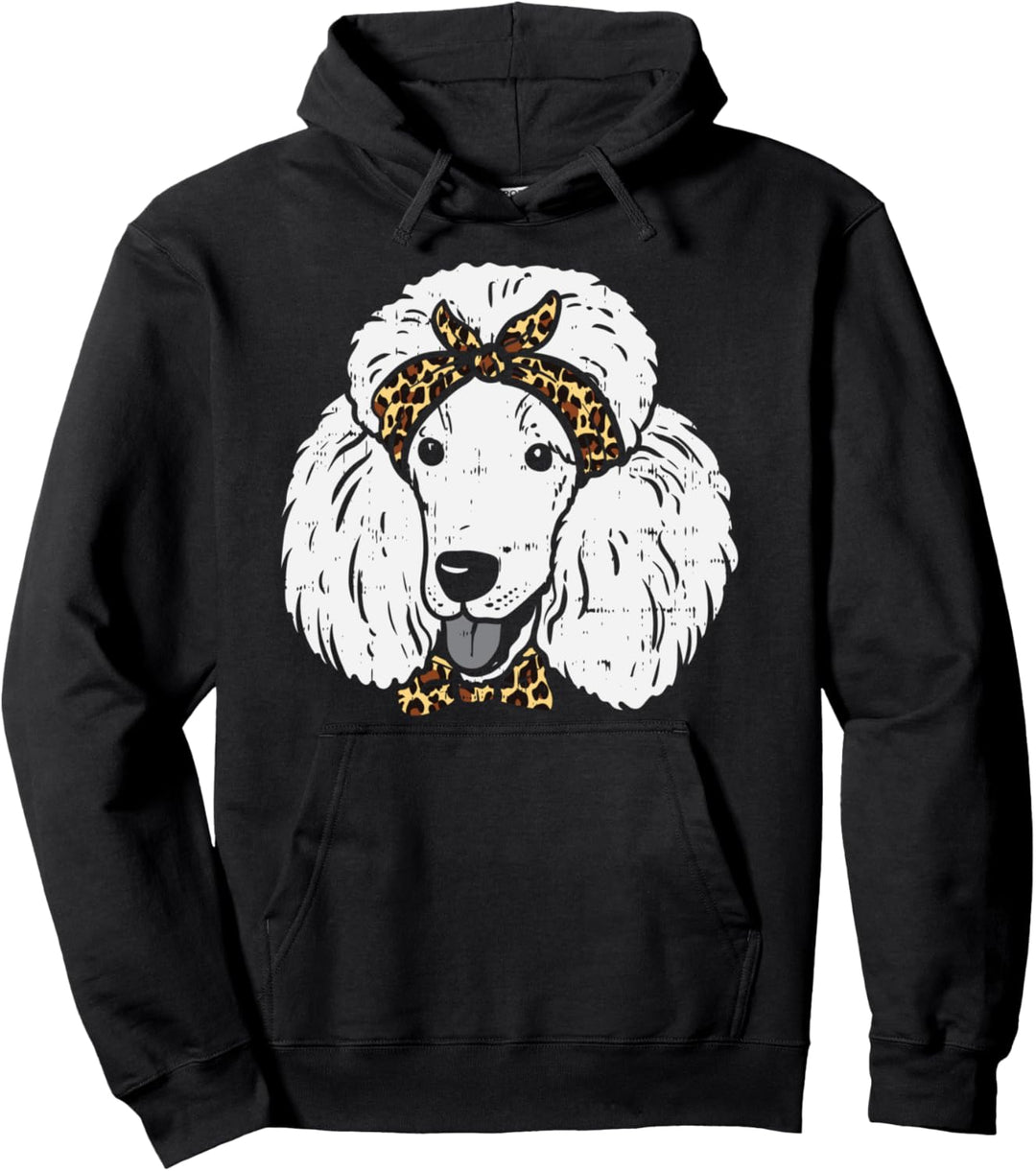 Poodle Leopard Bandana Cute Dog Lover Owner Girls Women Gift Pullover Hoodie