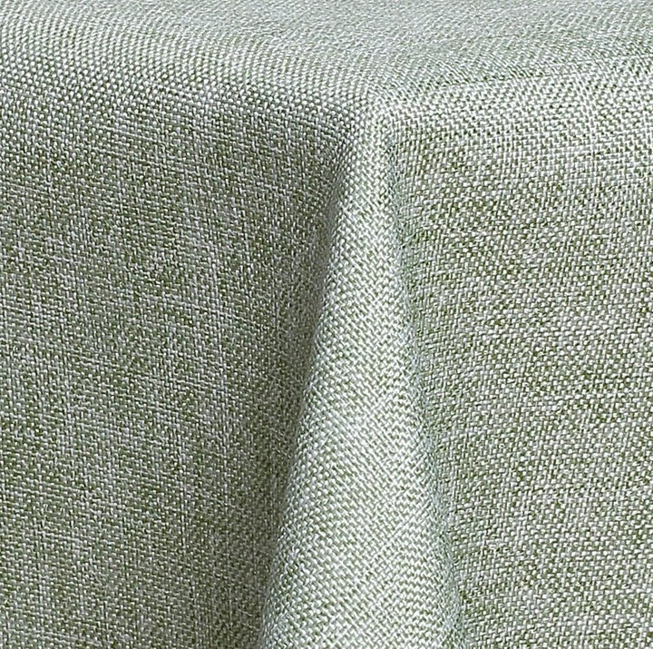 Textil Tischdecke - Leinen Optik - wasserabweisend Eckig 130x300 (Lindgrün, ca. 130 x 300 cm) Lindgr