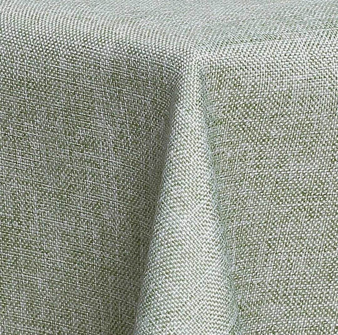 Textil Tischdecke - Leinen Optik - wasserabweisend oval - Farbe Grösse wählbar (lindgrün, oval 160x2