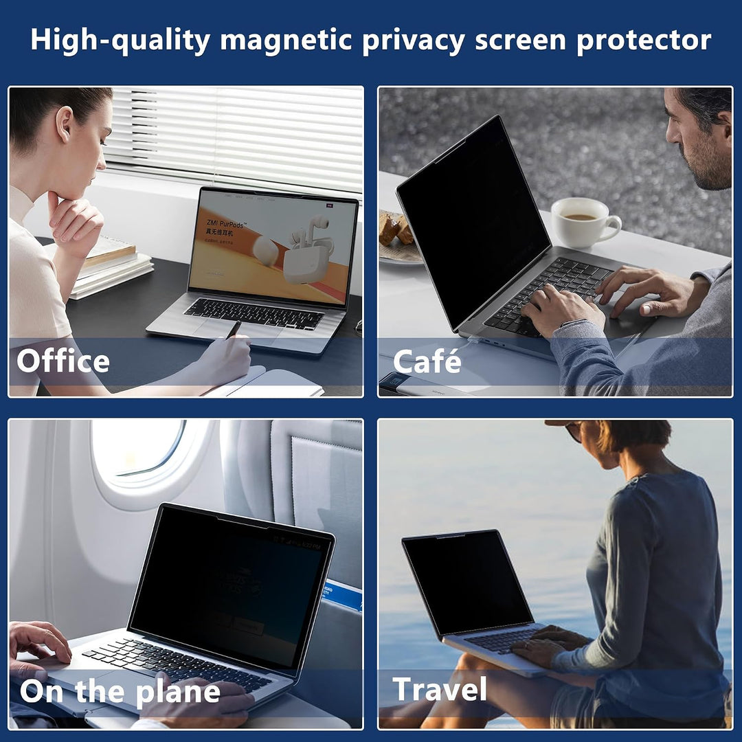 13,3 Zoll 16:9 Magnetischer Laptop Sichtschutzfolie, Anti-Blaulicht, Anti-Blend, Anti-Kratz, Beidsei
