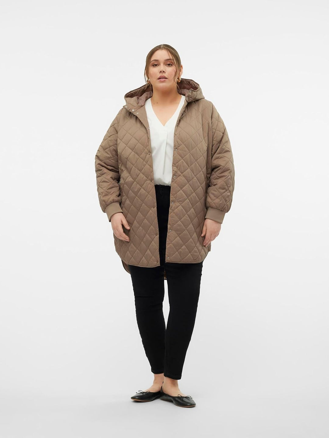 Vero Moda Female Mantel VMHAYLE Steppjacke Fossil XS, Fossil XS