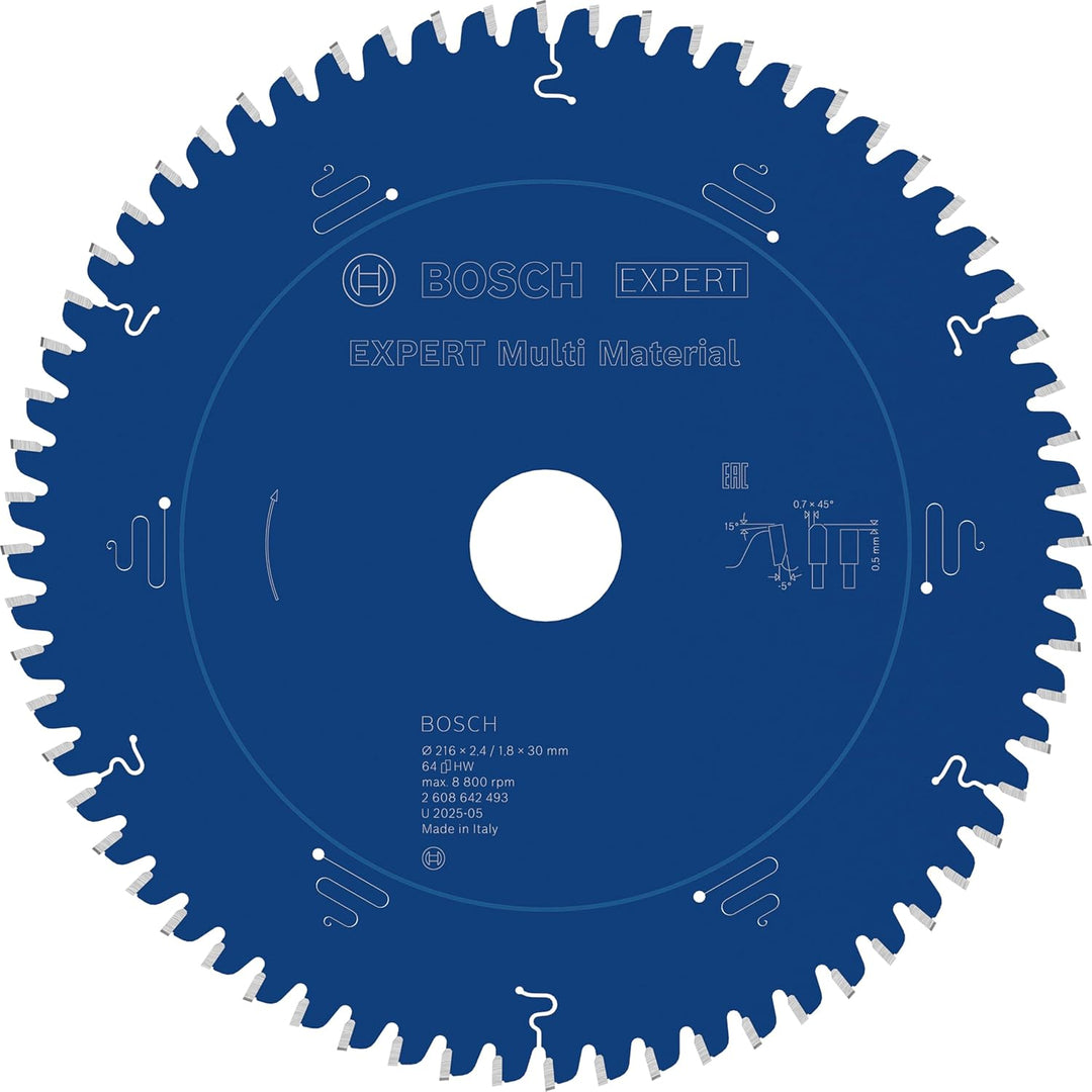 Bosch Professional 1x Kreissägeblatt Expert for Multi Material (für Multimaterial, Sägeblatt Ø 216 x