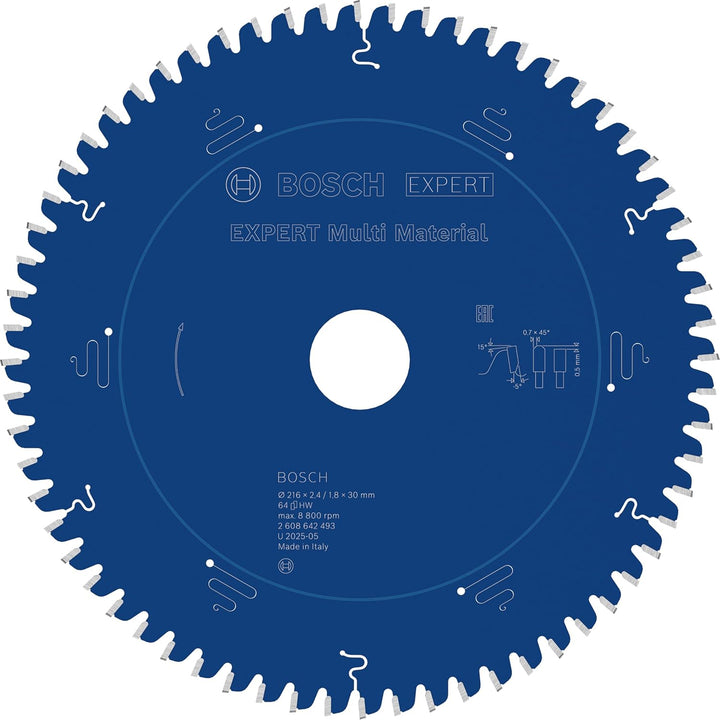 Bosch Professional 1x Kreissägeblatt Expert for Multi Material (für Multimaterial, Sägeblatt Ø 216 x