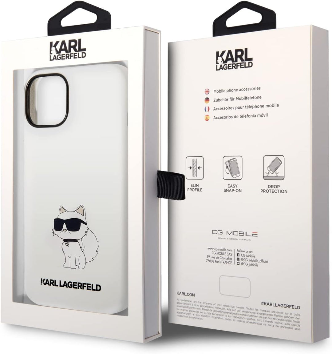 KARL LAGERFELD KLHCP14MSNCHBCH Hülle für iPhone 14 Plus 6,7" hardcase Weiss Silic Schwarz, Schwarz