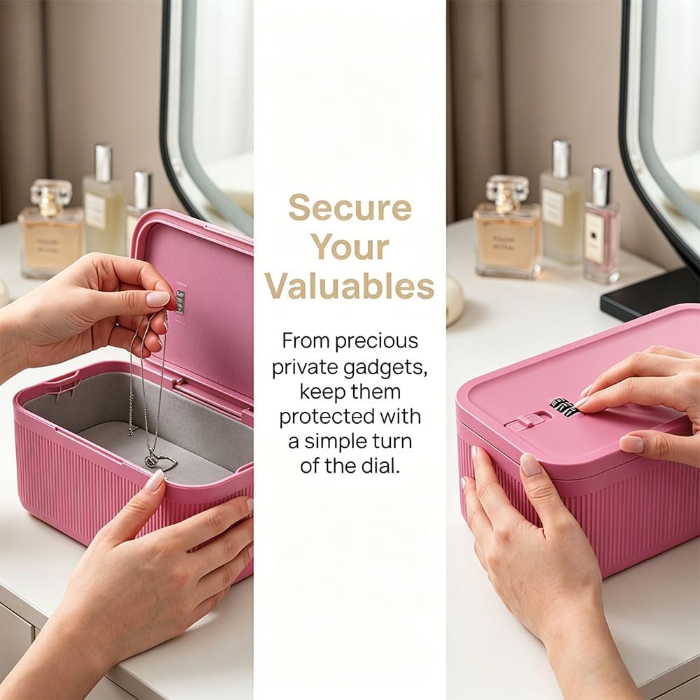 Mini Tresor Klein Abschliessbare Box 3-stellig Zahlenschloss Box, Kleine abschliessbare Box mit Komb