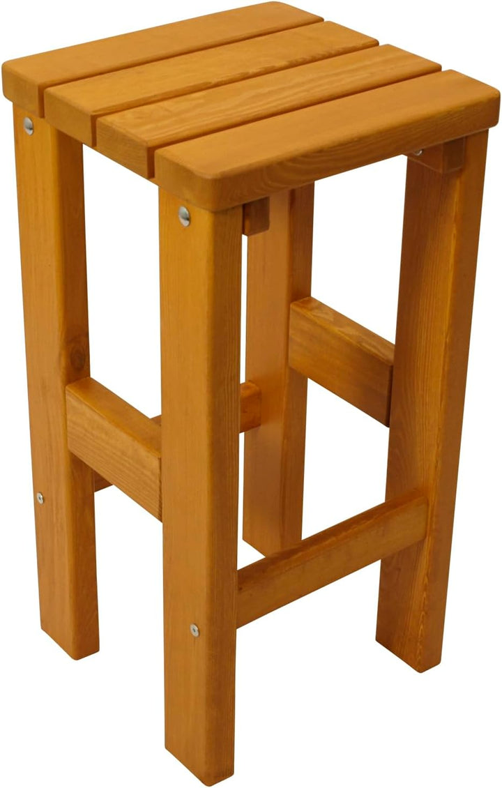 DEGAMO Barhocker Villach aus massivem Kiefernholz, extra stabil 40mm stark, hell lackiert, für Innen