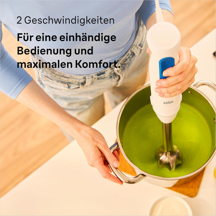Braun Stabmixer MultiQuick 3 MQ30001M, PowerBell VPlus Technologie, 2 Geschwindigkeiten, EasyClick P