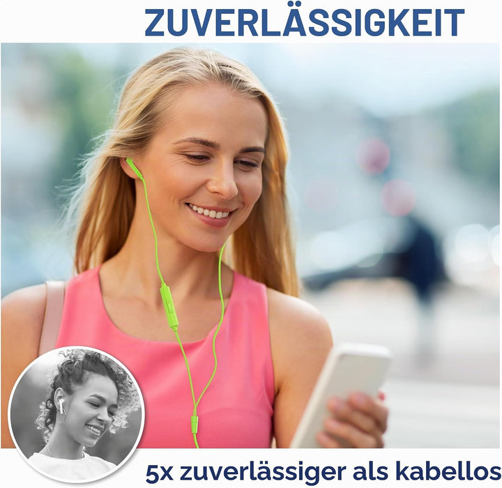 LUDOS FEROX Kopfhörer In Ear Kopfhörer mit Kabel und Mikrofon, 5 Jahre Garantie, In Ear Ohrhörer, 3,