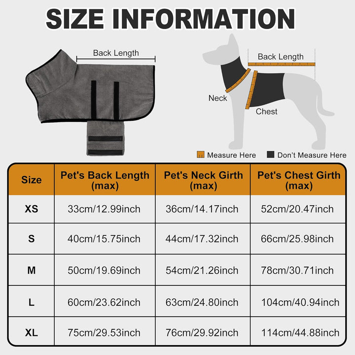 HezzLuv Bademantel Für Hunde, Hundebademantel Aus Mikrofaser Für Mittlere Und Grosse Hunde, Saugfähi