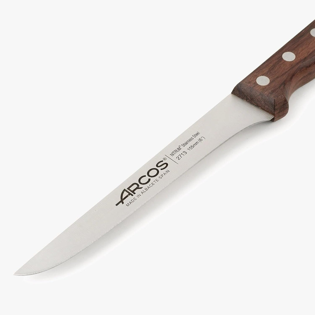 Arcos Serie Atlantico - Ausbeinmesser - Klinge Nitrum Edelstahl 155 mm - HandGriff Rosenholz Farbe B