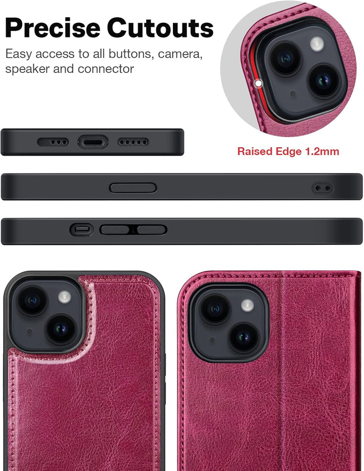OCASE Kompatibel für14 Hülle(2in1) Leder Stossfestes Case, Abnehmbare magnetische Hülle, Mit Handsch