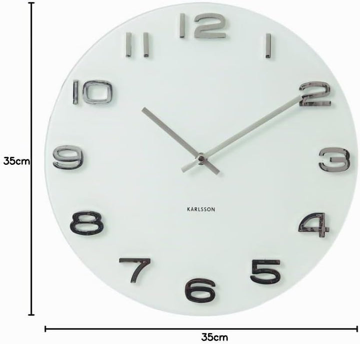 Karlsson KA4402 Wanduhr Vintage rund weiss, Ø 35 cm 35 cm Weiss, 35 cm Weiss