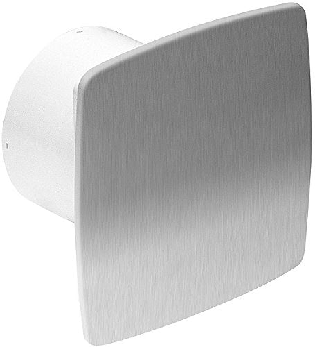 MKK Edelstahl Design Badventilator Ø 100 mm Feuchtigkeitssensor Timer Nachlauf und Rückstauklappe Lü