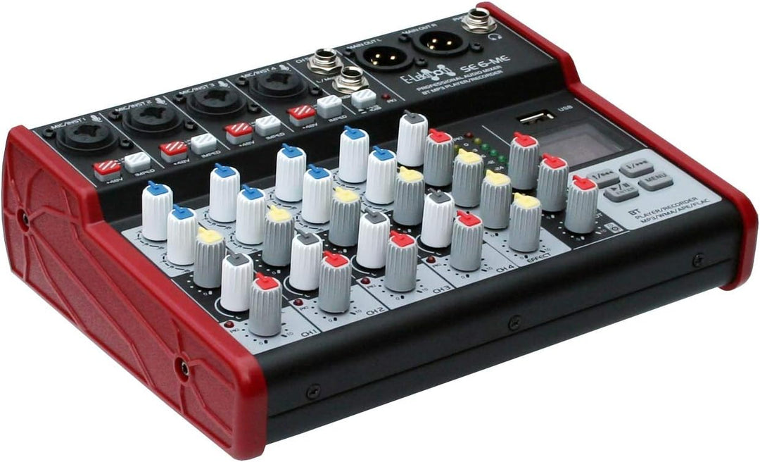 E-Lektron SE-6 Live Mischpult 6-Kanal Mixer inkl. USB/Bluetooth/Soundkarte/Phantom