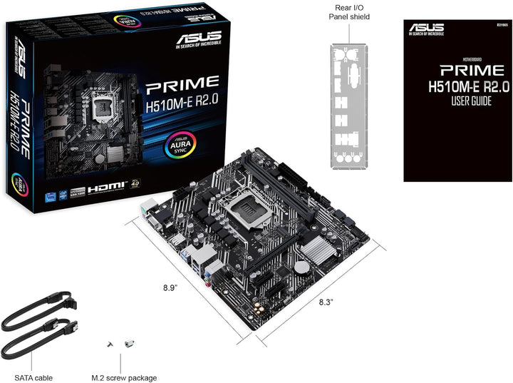 ASUS Prime H510M-E R2.0 Mainboard Sockel Intel LGA1200 (Intel H470 Chipsatz, mATX, DDR4, USB 3.2 Gen