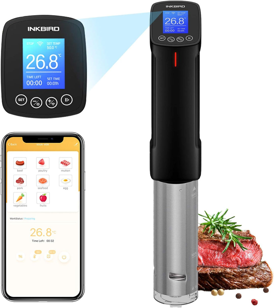Inkbird Wlan Sous Vide Garer,ISV-100W Sous Vide Stick Eintauchthermostat,Wi-Fi-Steuerung, Präziser T