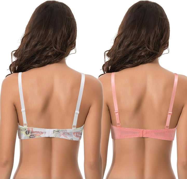 Curve Muse Damen-BH, ungefüttert, Balconette, Baumwolle, Spitze, Übergrösse, 2er- oder 3er-Pack 75C