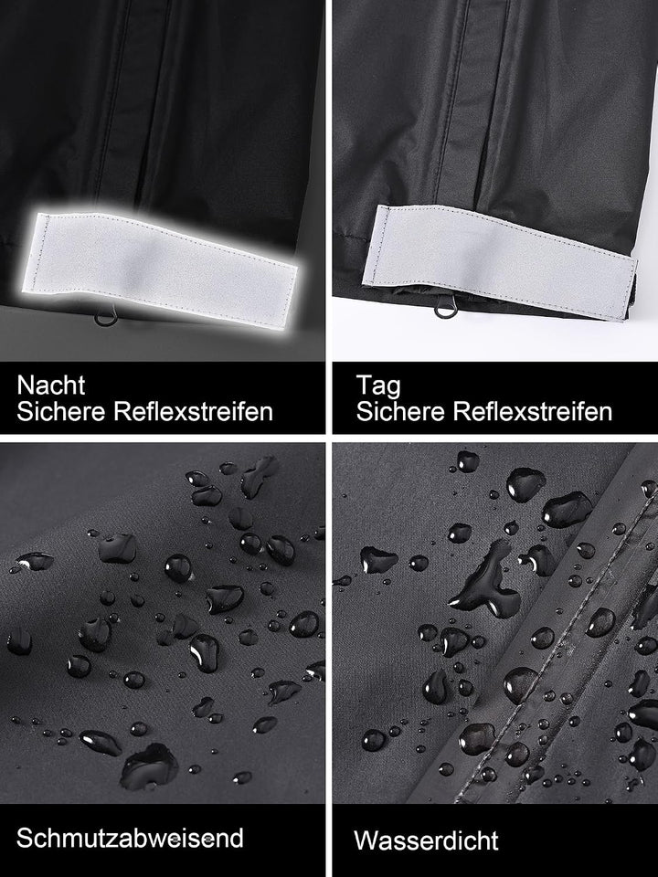 YuKaiChen Herren Regenhose, wasserdichte Überziehhose mit Transportbeutel, Atmungsaktive Outdoor Hos