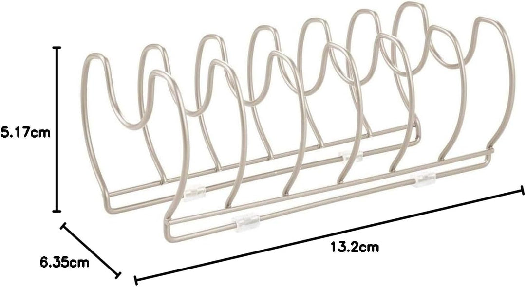 mDesign Abtropfgestell aus Metall für Töpfe, Pfannen und Deckel - Kompakter Deckelhalter für Küchens