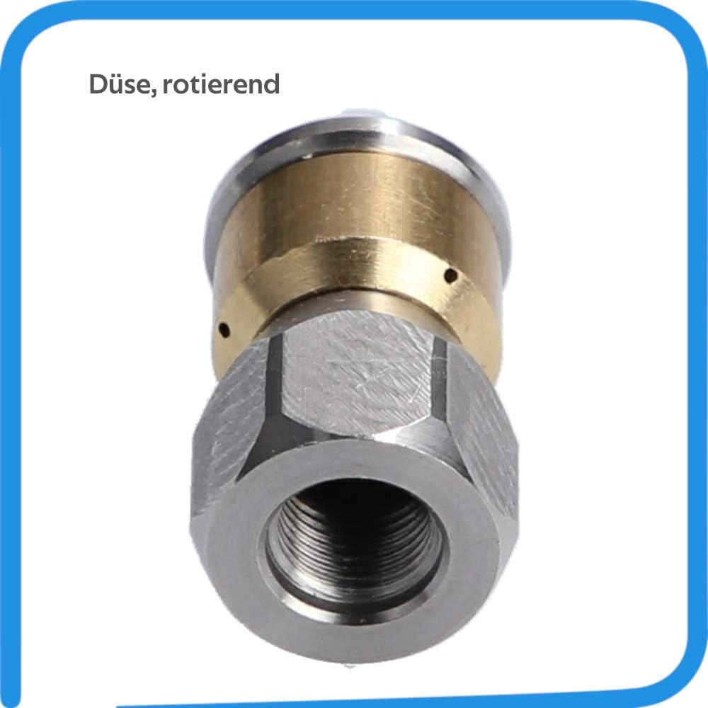 McFilter I Rohrreinigungsdüse für Hochdruckreiniger, starr (3+1 x 0,8 mm - 050) + rotierend (3 x 0,8