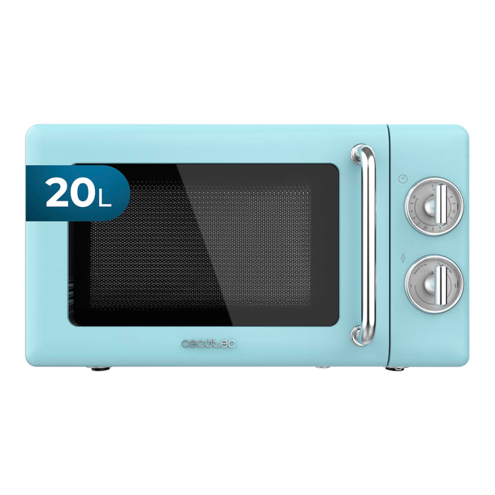 Cecotec Mechanische Mikrowelle Proclean 3010 Retro Blue, 20L, 700W, 6 Stufen, Einstellen der Zeit 30