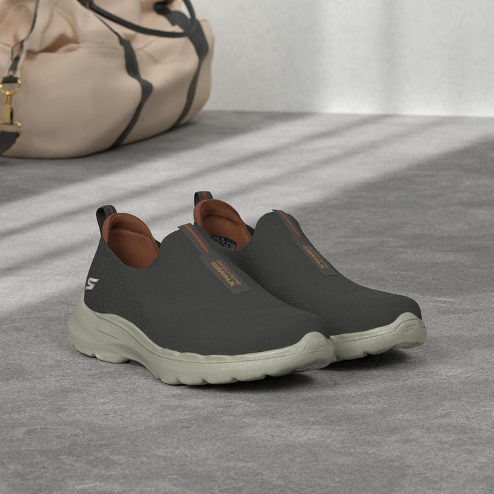 Skechers Herren Go Walk 6 Sneaker 41 EU Taupe Textile, 41 EU Taupe Textile