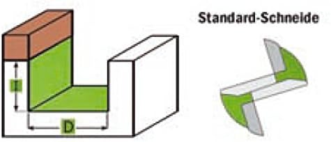 HW-(HM) Nutfräser mit Kugellager D=12,7 SL=19 GL=56 S=8 mm zum Schablonenfräsen Z=2