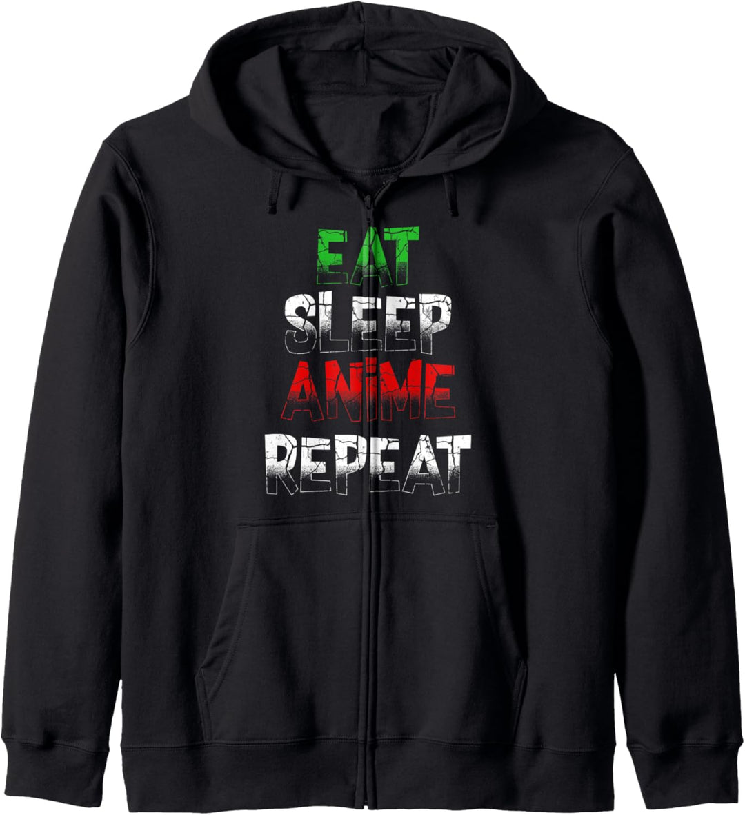 Eat Sleep Anime Repeat Kawaii Otaku Manga Japan Fan Kanji Kapuzenjacke