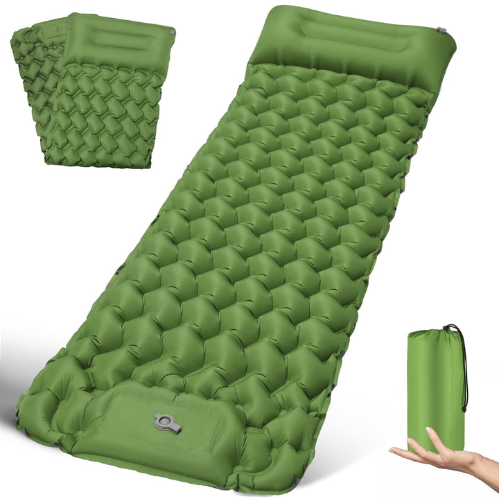Isomatte Camping Luftmatratze Ultraleicht Camping Matratze mit Kissen Tragbar Luftzellenmatte Wasser