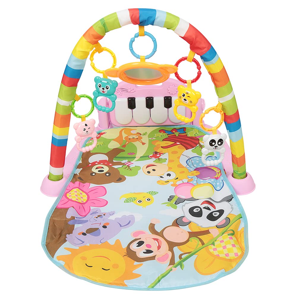 XUANYU Baby-Spielmatte, Spieldecke mit Spielbogen, Spielmatte Baby Faltbar, Lernspielzeug ab 0 Monat