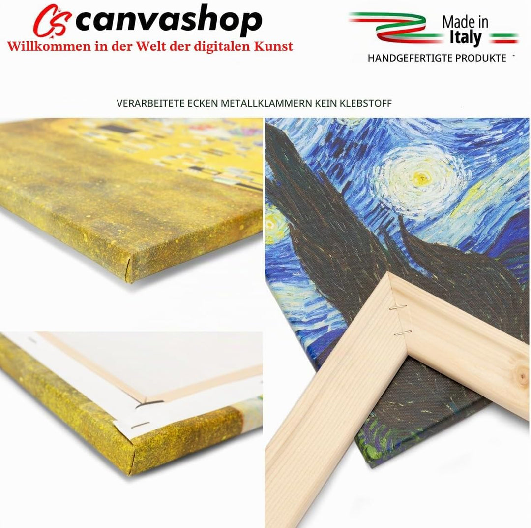 canvashop Moderne Bilder Wohnzimmer Der Kuss von Klimt cm 60 x 30 Wandbilder Vertikales Bild auf Lei