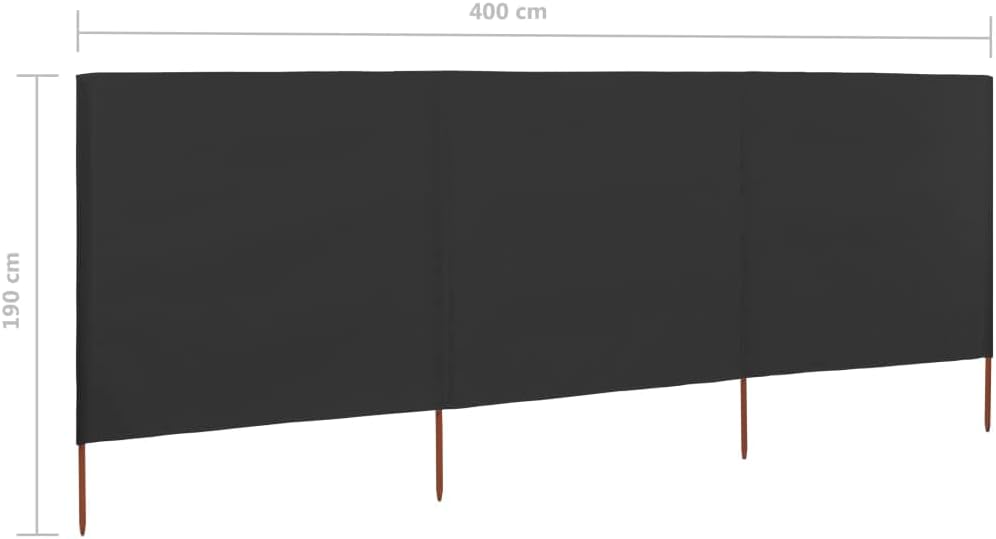 Myheimly Windschutzgewebe,Windschutz Sichtschutz Balkon,Sichtschutzzaun Anthrazit,400 x 160 cm 400 x