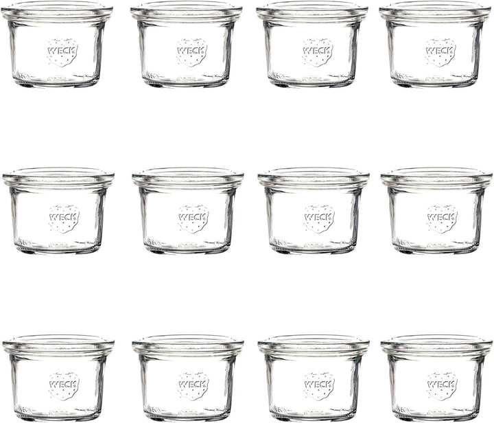 Weck Gläser Mini Einmachgläser mit Deckel 80 ml 12 Stück pro Set