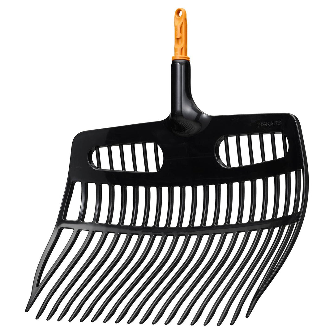 Fiskars OneClick Schaufelrechen, Vielseitiger Aufsatz zum Harken, Heben und Sieben, Müheloses Wechse