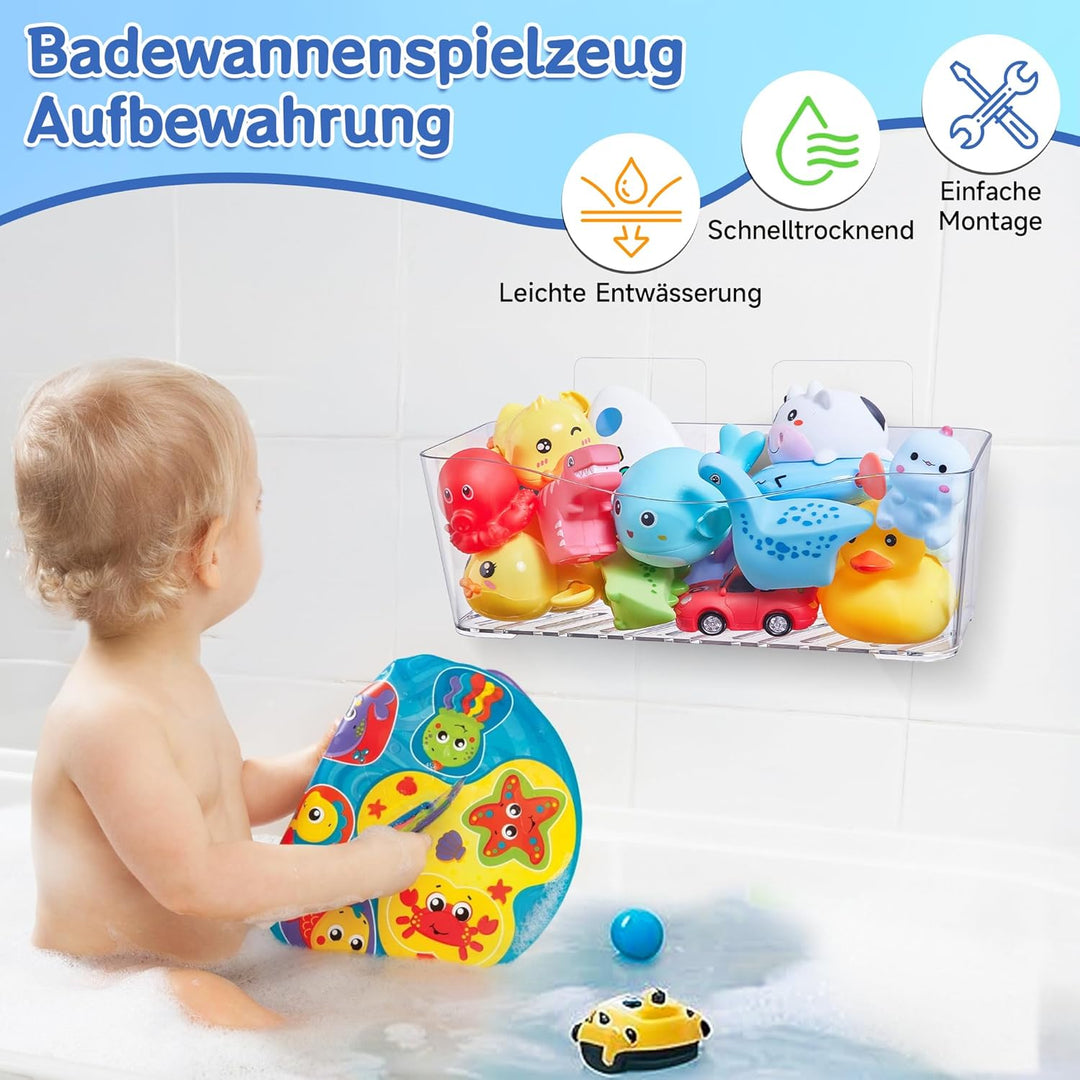 Antimbee Badewannenspielzeug Aufbewahrung Grosse, 2 Stück Duschablage Ohne Bohren, Shower Caddy Dusc