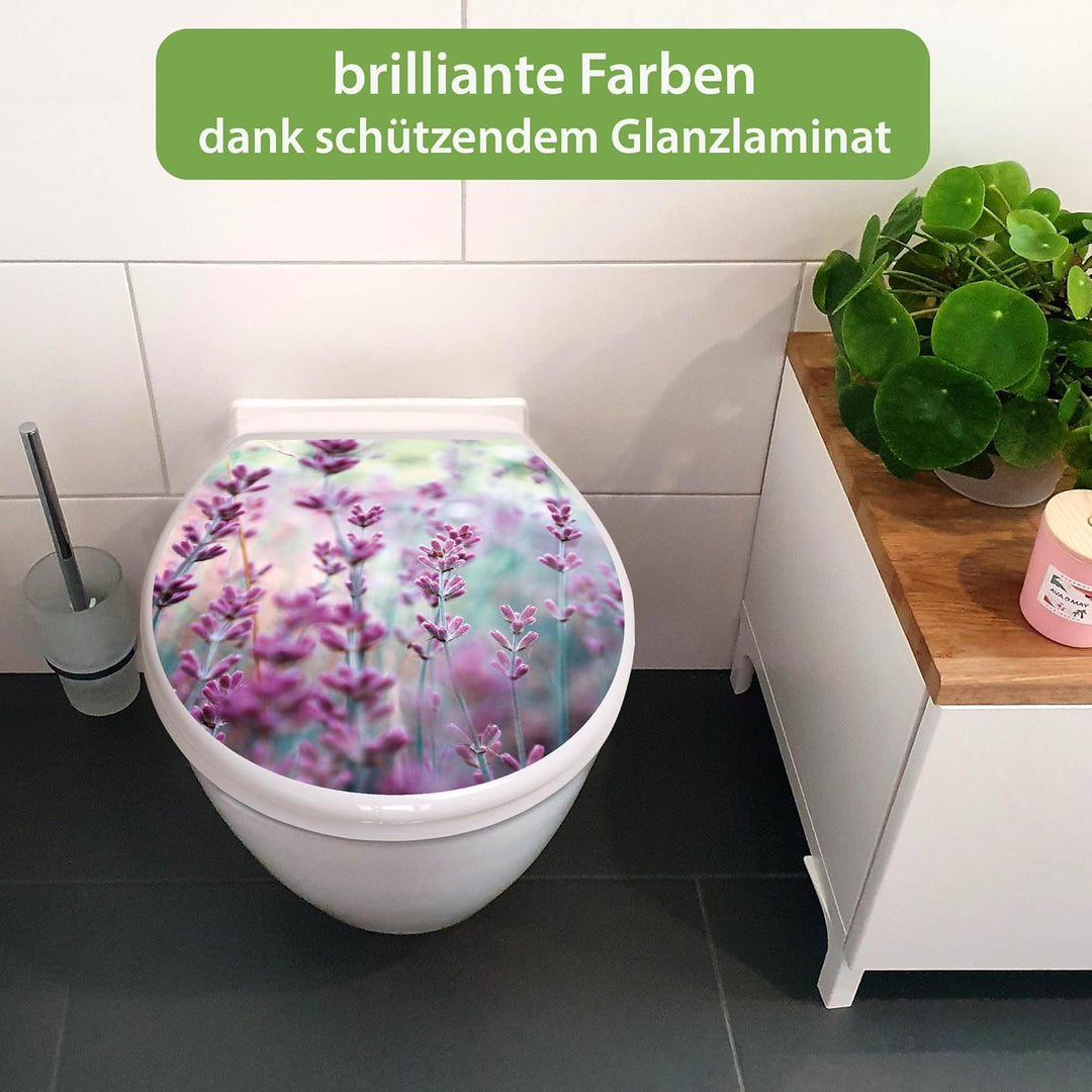 banjado Toilettendeckel mit Absenkautomatik 44,5x37cm - Soft Close Toilettensitz - WC Sitz mit Absen
