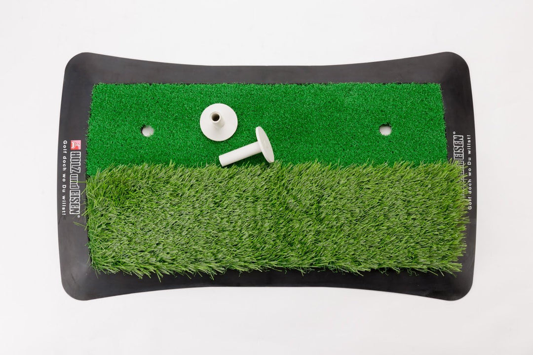 Golf Abschlagmatte (60 cm x 30 cm) / inkl. Gummi-Tees/Verschiedene Grashöhen