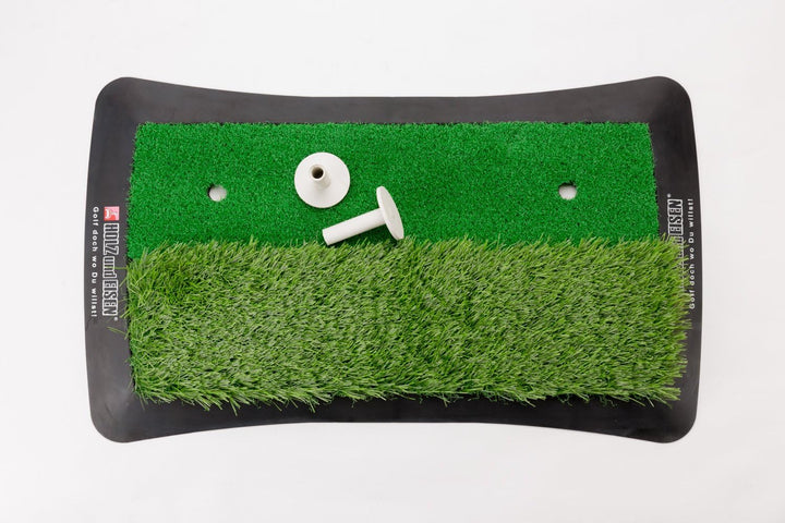 Golf Abschlagmatte (60 cm x 30 cm) / inkl. Gummi-Tees/Verschiedene Grashöhen
