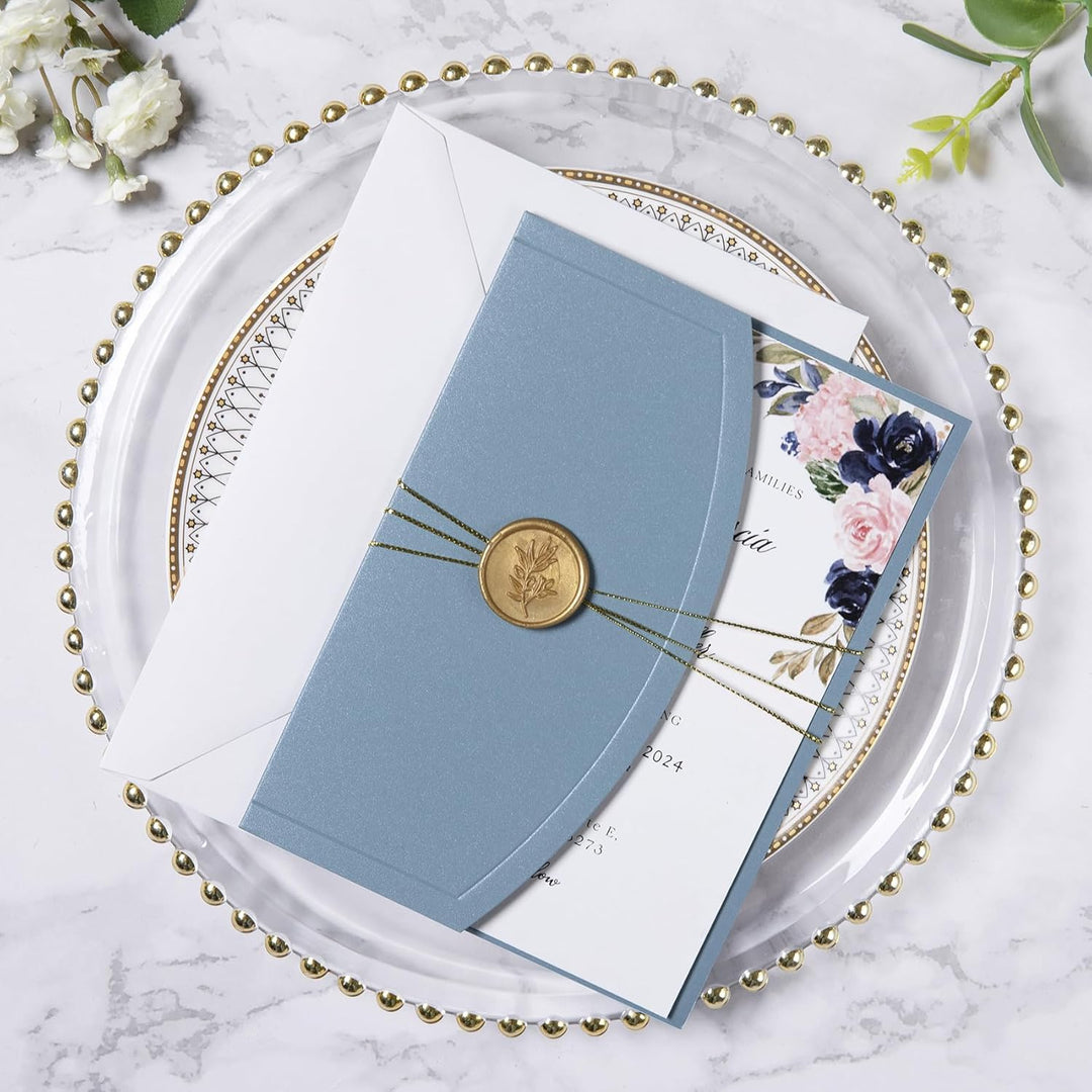 Ponatia - Hochzeitseinladungskarten-Set, 20 Einladungskarten zur Hochzeit, 12,7 x 17,8 cm, mit Umsch