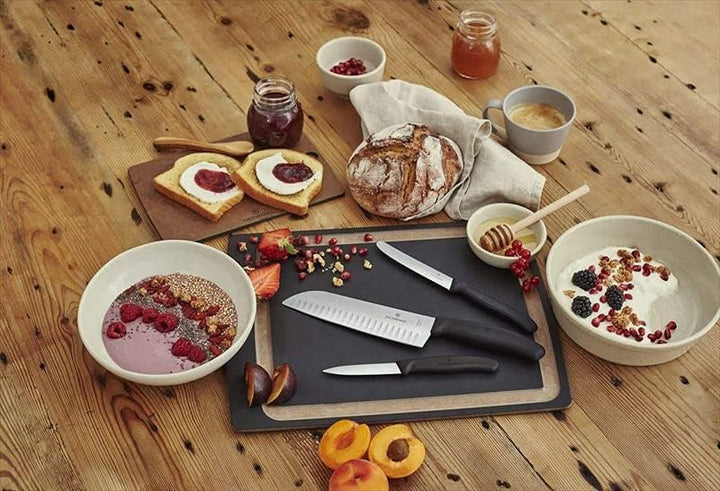 Victorinox Swiss Classic Küchengarnitur in Geschenkverpackung, 4-teilig, rostfrei, schwarz, 6.7133.4