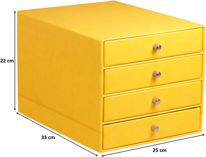 Rhodia 318966C Schubladenbox (mit 4 Schubladen, Griffe aus Metall, Kunstleder, elegant und praktisch