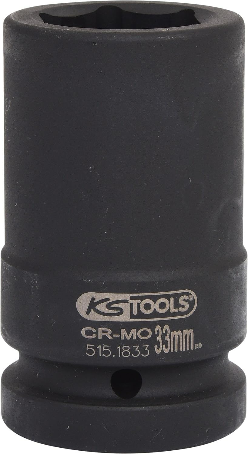 KS Tools 515.1833 1" Sechskant-Kraft-Stecknuss, lang, 33mm 33 mm, 33 mm