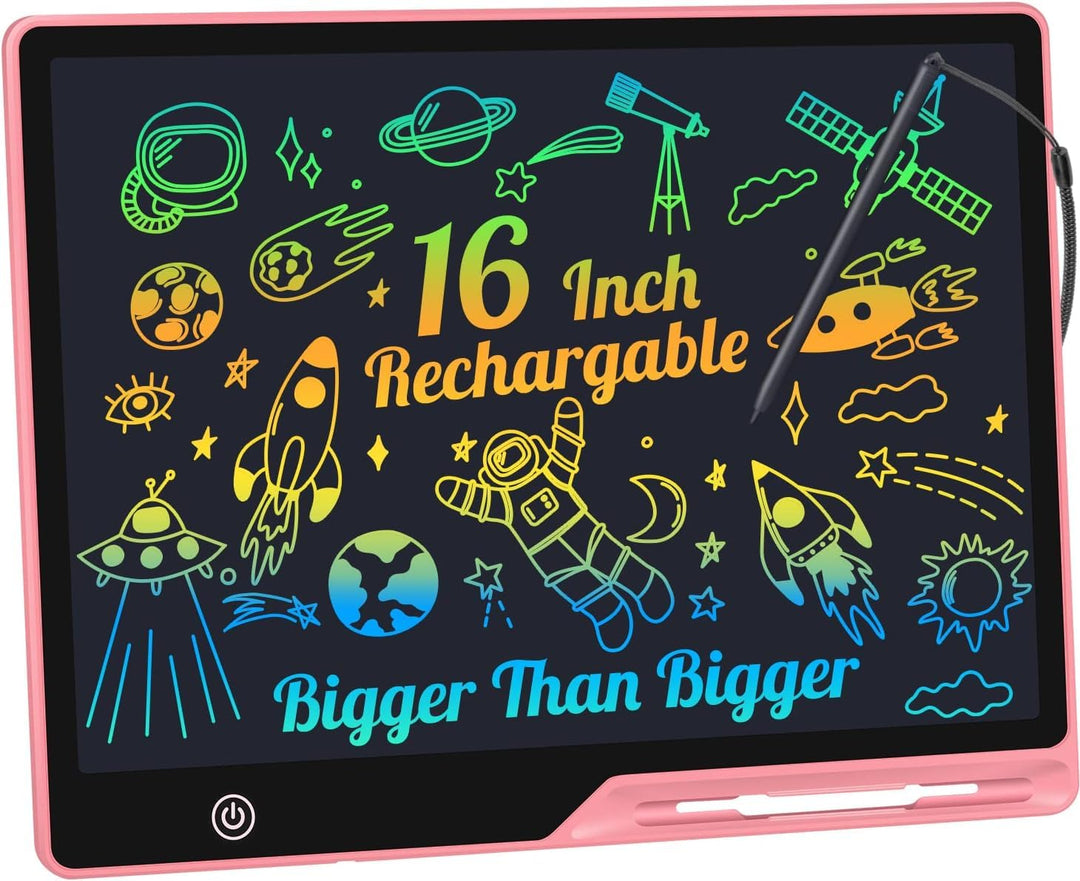 LCD-Schreibtablett für Kinder, Wiederaufladbare 16 Zoll Maltafel Zeichentafel, Vorschule Lernen Spie