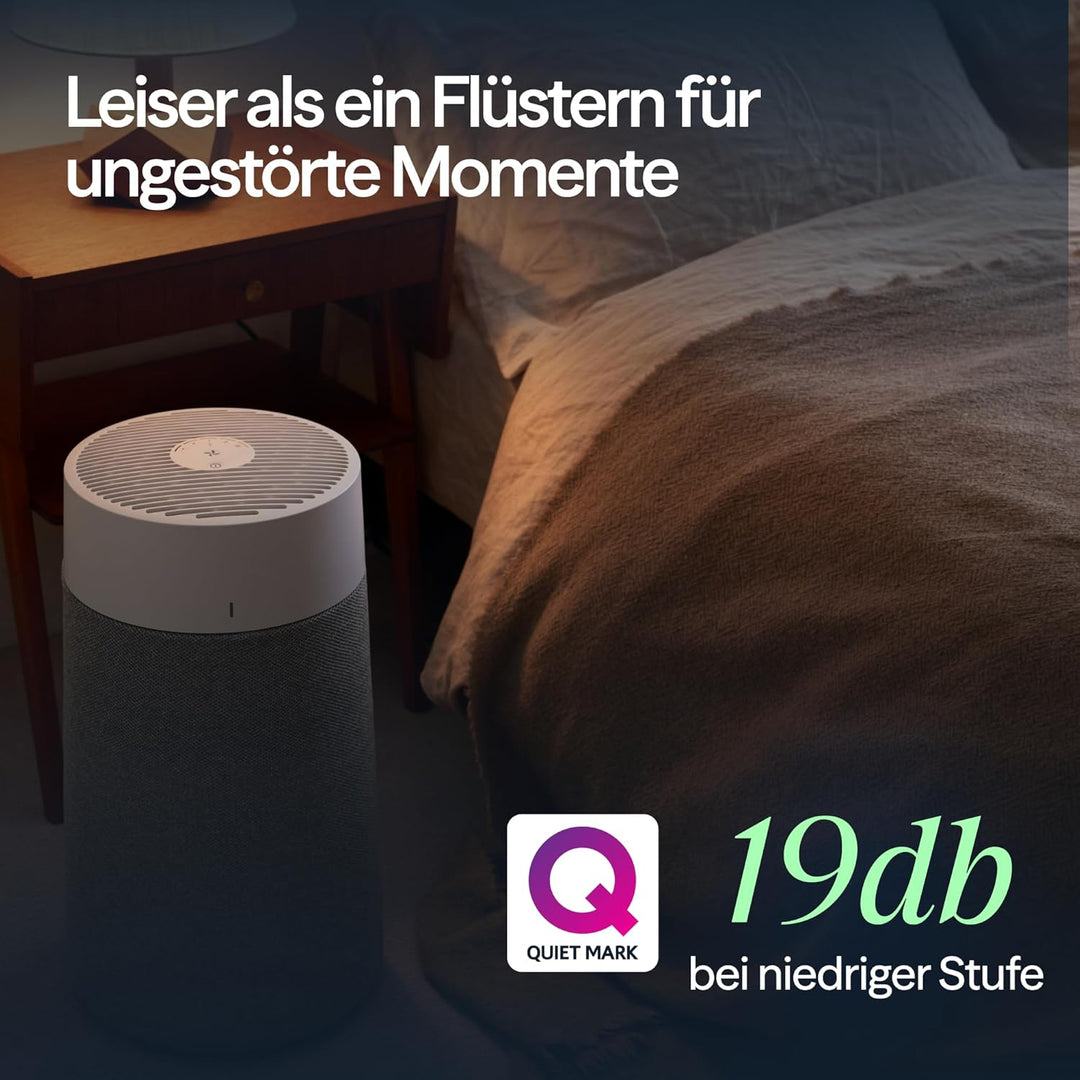 BLUEAIR Luftreiniger für kleine Räume, Schlafzimmer, Haus, reinigt 86 m² in 1h, HEPASilent Luftwäsch